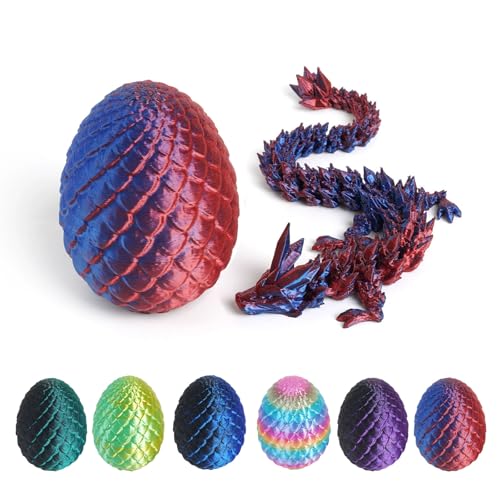 JSRHEEM Geheimnisvolles Drachenei mit 3D,drachenei mit Drache，drachenei,3D Drache- Drachenfigur - EIN magischer Dekorationsgegenstand und Geschenk (Drachenlaserblau) von JSRHEEM