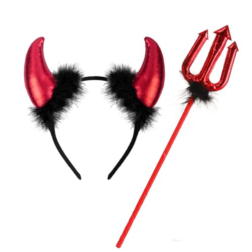 JSRHEEM Halloween stirnbänder，böse königin hörner haarreif，halloween accessories，Geeignet für Karneval Halloween Party Kleidung Haarschmuckkopf Ornamente (Teufelskostüm) von JSRHEEM