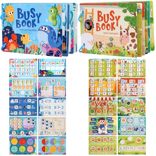JSTHHTT 2er-Pack Busy Board Montessori Spielzeug, Activity Board, Motorikspielzeug, Kleinkind Spielzeug, für Kinder ab 2 Jahre, für Reise Auto Flugzeug JSTHHTT 2er-Pack Busy Board Montessori Spielzeug, Activity Board, Motorikspielzeug, Kleinkind Spielzeug, für Kinder ab 2 Jahre, für Reise Auto Flugzeug von JSTHHTT