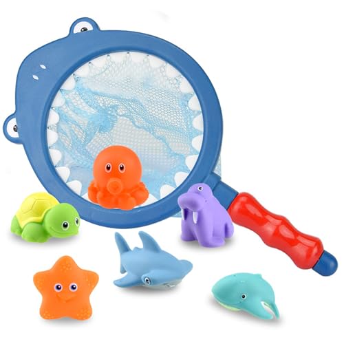 JSTHHTT 7 Stücke Badespielzeug für Kinder, Wasserspielzeug, Badewannenspielzeug, Schwimmendes Spielzeug, Fisch Spielzeug, Baby Spielzeug, Pool Spielzeug, Spritzen Badewannenspielzeug für Baby Kinder JSTHHTT 7 Stücke Badespielzeug für Kinder, Wasserspielzeug, Badewannenspielzeug, Schwimmendes Spielzeug, Fisch Spielzeug, Baby Spielzeug, Pool Spielzeug, Spritzen Badewannenspielzeug für Baby Kinder von JSTHHTT