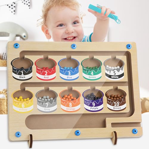 JSYPBOVT Magnetspiel Labyrinth ab 3 4 5 6 7 Jahre, Montessori Spielzeug Farben und Zahlen Lernen Sortierspiel, Motorikspielzeug Geschenk Mädchen Junge JSYPBOVT Magnetspiel Labyrinth ab 3 4 5 6 7 Jahre, Montessori Spielzeug Farben und Zahlen Lernen Sortierspiel, Motorikspielzeug Geschenk Mädchen Junge von JSYPBOVT