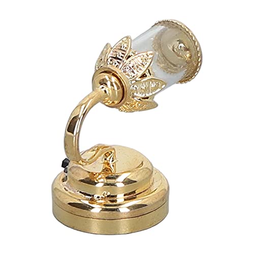 1:12 Puppenhaus -Lampe Golden Metall Transparent Lampenschirm Miniaturpuppenhaus Lampe Dekoration von JTLB