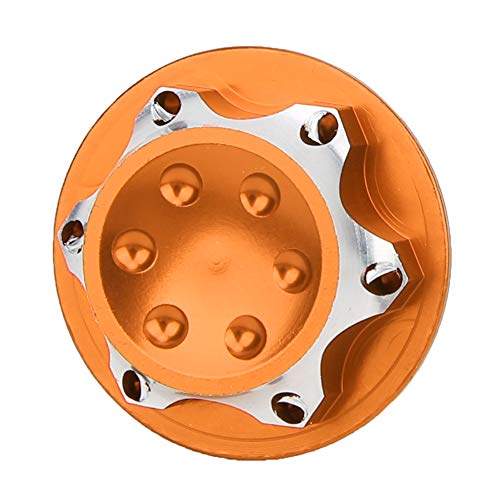 JTLB 4 Stücke 17mm Aluminiumlegierung Staubdicht Nabenmutter Rad Zubehör für 1/8 RC Automodell (Orange) von JTLB
