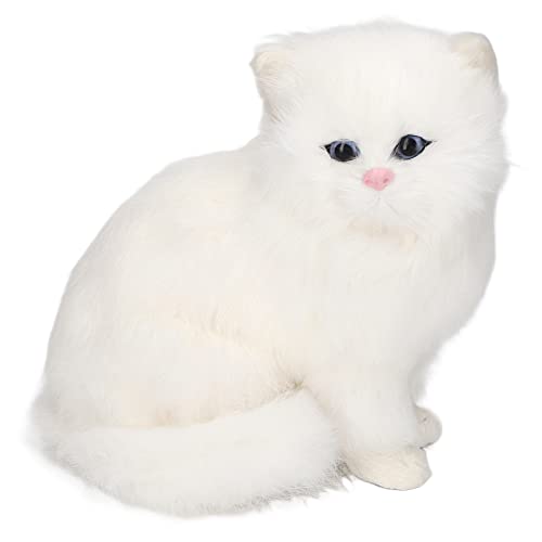 JTLB Realistische Mini-Kätzchen-Simulationsfigur – Pelzige Katzen-Dekorationsstatue mit Kunstfell – Ideal für Haustierliebhaber von JTLB