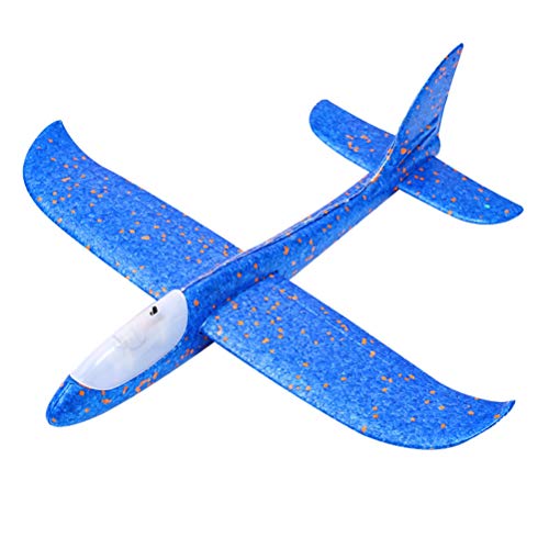 JTLB Segelflugzeuge Handbuch Segelflugzeuggleiter Spielzeug Outdoor Sports Handgleiter für und Erwachsene mit LED -Licht (Blau) von JTLB