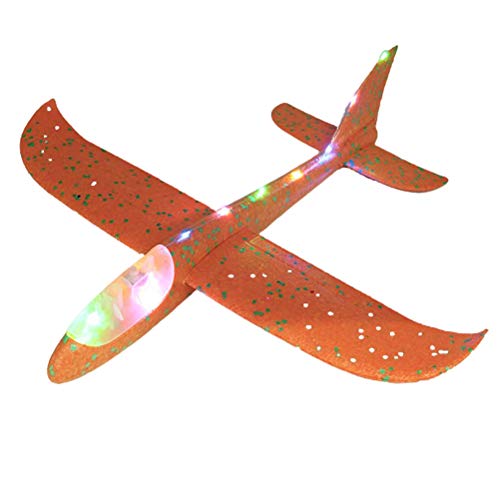 JTLB Segelflugzeuge Handbuch Segelflugzeuggleiter Spielzeug Outdoor Sports Handgleiter für und Erwachsene mit LED -Licht (Orange) von JTLB