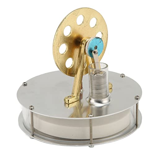 Modell eines Niedertemperatur-Stirlingmotors – Silbrige Zinklegierung und Edelstahl, Lernspielzeug für Stromgeneratoren von JTLB