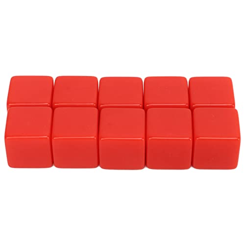 Set mit 30 Haltbaren Sechsseitigen 16-mm-Würfeln (beschreibbare Oberfläche) Zum Unterrichten von Mathematik und Spielen, Tolles Pädagogisches Werkzeug (Rot) von JTLB