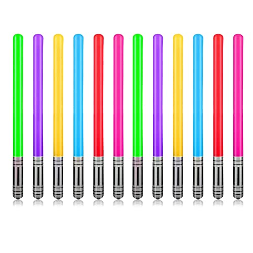 JTMM 12 PCS Aufblasbare Lichtschwert Schwert Party, Lichtschwert Schwert Stick Ballons Set für Kostüm Fancy Kleid Geburtstagsfeier Bevorzugungen Ballons Foto Booth Props von JTMM