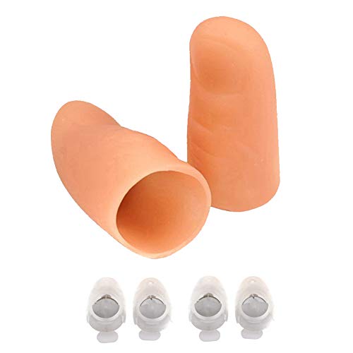 LED Finger Lampe (2 Packs / 4PCS) Daumen Licht + Nagel durch Finger mit Verband, Magie leuchten Finger Zaubertrick, gefälschter Finger, Streich Spielzeug Werkzeug für Halloween von JTMM