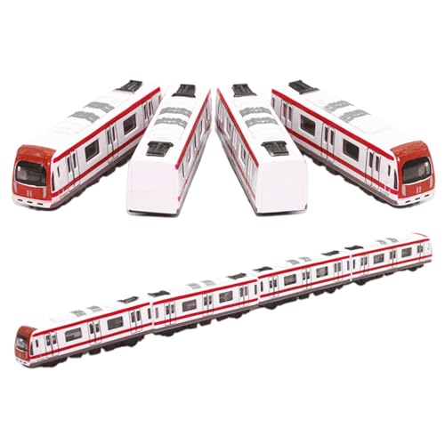 Zug Spielzeug, 4PCS Multi-Auto-Eisenbahnsatz,Legierung City Rail U-Bahn-Zugmodell,1/64 Skala Legierung U-Bahn Rot von JTMM