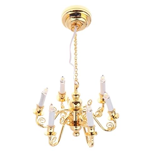 JTQYFI 1/12 Skala Sechs Kopfdecke Lampe Miniaturpuppenhäuser Kronleuchter Für Wohnzimmer Display Landschaftsbauzubehör JTQYFI 1/12 Skala Sechs Kopfdecke Lampe Miniaturpuppenhäuser Kronleuchter Für Wohnzimmer Display Landschaftsbauzubehör von JTQYFI