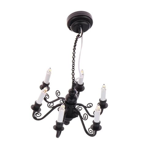 JTQYFI 1/12 Skala Sechs Kopfdecke Lampe Miniaturpuppenhäuser Kronleuchter Für Wohnzimmer Display Landschaftsbauzubehör JTQYFI 1/12 Skala Sechs Kopfdecke Lampe Miniaturpuppenhäuser Kronleuchter Für Wohnzimmer Display Landschaftsbauzubehör von JTQYFI