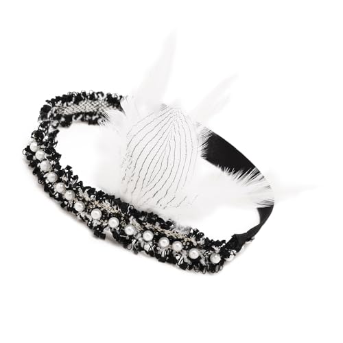 JTQYFI Flapper Stirnband Vintage 1920er Jahre Gefiederte Perlen Stirnband 20er Jahre Kopfstückhaarzubehör Für Prom Hochzeitskarnivale JTQYFI Flapper Stirnband Vintage 1920er Jahre Gefiederte Perlen Stirnband 20er Jahre Kopfstückhaarzubehör Für Prom Hochzeitskarnivale von JTQYFI