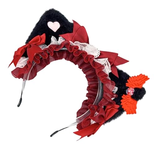 JTQYFI Kätzchen Stirnbänder Cosplay Bows Flügel Katzen Ohrhaarbänder Kopfbedeckung Make Up Waschen Von Gesicht Haarbändern Geburtstagsfeier von JTQYFI