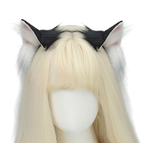 JTQYFI Katzen Ohrstirnband Katzen Schwanzkostüm Pelzige Ohrstirnband Pelzung Heck Halloween Cosplay Accessoires Für Frauen Maskerade von JTQYFI