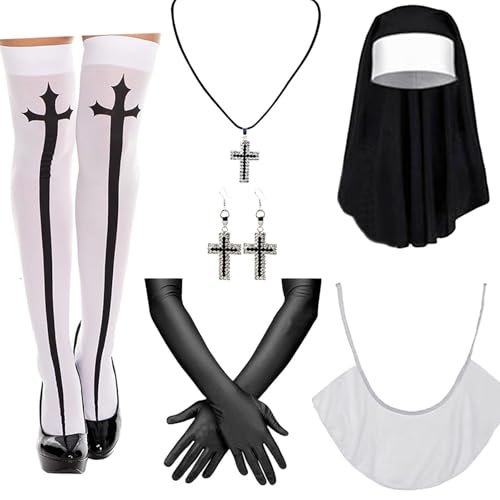 JTQYFI Nonne Rollenspiel Kostüm Set Für Frauen Halloween Cosplay Gehören Non JTQYFI Nonne Rollenspiel Kostüm Set Für Frauen Halloween Cosplay Gehören Non von JTQYFI
