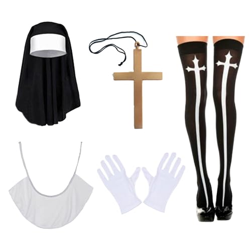 JTQYFI Nonne Rollenspiel Kostüm Set Für Frauen Halloween Cosplay Gehören Non JTQYFI Nonne Rollenspiel Kostüm Set Für Frauen Halloween Cosplay Gehören Non von JTQYFI