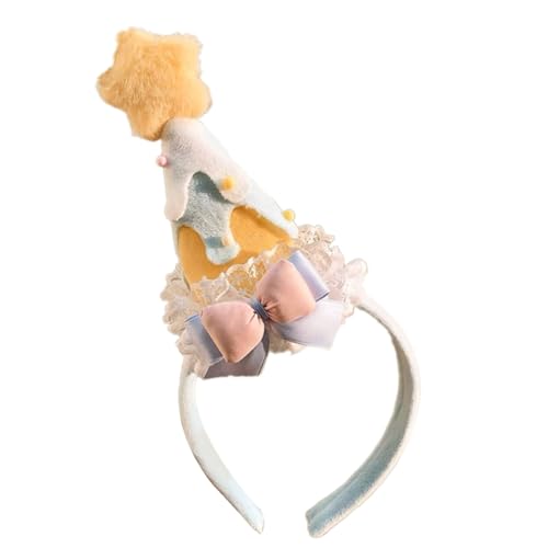 JTQYFI Schöner Star Bowknot Hairhoop Dekorative Kopfbedeckungshaarclip Für Kinder Für Erwachsene Musik Festival Geburtstagsfeier Event Party Kopfbedeckung von JTQYFI
