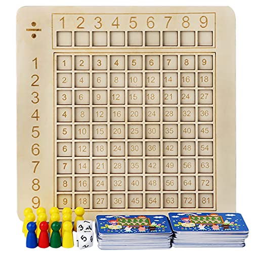 JTWEB Montessori-Abteilung-Brettspiel,Hölzernes Montessori-Mathe-Zählen von Hundert-Brett-Spielzeugen,1-100 Math Number Games Spielzeug Lern- und Lernspielzeug für Kinder (Aufteilungstabellen) von JTWEB