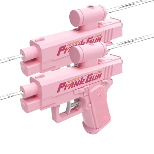 Reverse Water Gun, 2pcs Prank Two-Way Water Guns, Inverted Water Pistols Spraying from Front and Back, Water Gun Backward for Adults Children (Rosa) von JTYEBY