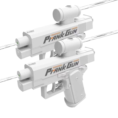 Reverse Water Gun, 2pcs Prank Two-Way Water Guns, Inverted Water Pistols Spraying from Front and Back, Water Gun Backward for Adults Children (Weiß) von JTYEBY