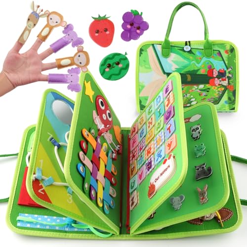JTgugu Montessori Spielzeug Baby ab 1 2 3 4 Jahre, Activity Busy Board Filz Quiet Book, Reisespielzeug Motorikspielzeug Sensory Educational Buch, für frühe Bildung Kinder Geschenk Mädchen Junge JTgugu Montessori Spielzeug Baby ab 1 2 3 4 Jahre, Activity Busy Board Filz Quiet Book, Reisespielzeug Motorikspielzeug Sensory Educational Buch, für frühe Bildung Kinder Geschenk Mädchen Junge von JTgugu