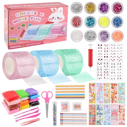 JTgugu Nano Tape Bubbles Set Kit für Kinder, DIY Nano Tape Bubble Klebebänder Squishy Spielzeug Bastelset Superelastisch Nanotape, Fidget Toys Party Favors Geschenke für Stressabbau und Spaß von JTgugu