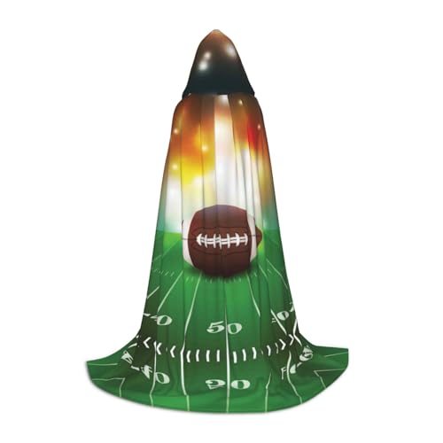 JUANYQME American Football Ball auf Gras, Sportaufdruck, Kapuzenumhang für Jugendliche, stilvoll, bequem, für Kinder, Teenager JUANYQME American Football Ball auf Gras, Sportaufdruck, Kapuzenumhang für Jugendliche, stilvoll, bequem, für Kinder, Teenager von JUANYQME