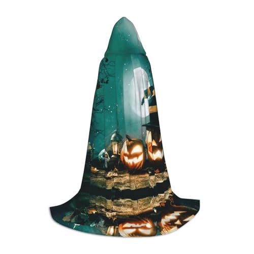 JUANYQME Halloween-Kürbis-Druck, Kapuzenumhang für Teenager, stilvoll, bequem, für Kinder, Teenager JUANYQME Halloween-Kürbis-Druck, Kapuzenumhang für Teenager, stilvoll, bequem, für Kinder, Teenager von JUANYQME