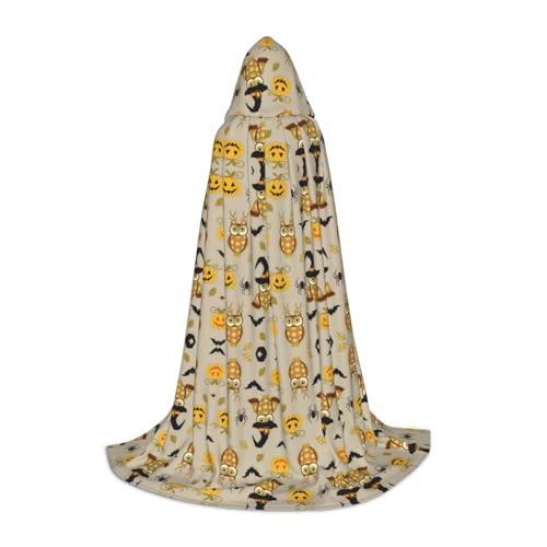 JUANYQME Halloween-Kürbis- und Eulen-Druck, Kapuzenumhang für Teenager, stilvoll, bequem, für Kinder, Teenager JUANYQME Halloween-Kürbis- und Eulen-Druck, Kapuzenumhang für Teenager, stilvoll, bequem, für Kinder, Teenager von JUANYQME