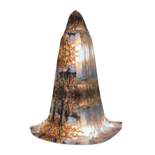 JUANYQME Hirsch-Wildtier-Kunstdruck, Kapuzenumhang für Teenager, stilvoll, bequem, für Kinder, Teenager JUANYQME Hirsch-Wildtier-Kunstdruck, Kapuzenumhang für Teenager, stilvoll, bequem, für Kinder, Teenager von JUANYQME