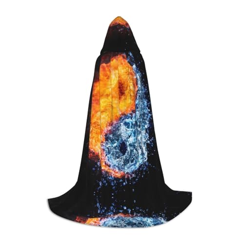 JUANYQME Kapuzenumhang mit Yin-Yang-Feuer-Wasserdruck für Teenager, stilvoll, bequem, für Kinder, Teenager JUANYQME Kapuzenumhang mit Yin-Yang-Feuer-Wasserdruck für Teenager, stilvoll, bequem, für Kinder, Teenager von JUANYQME