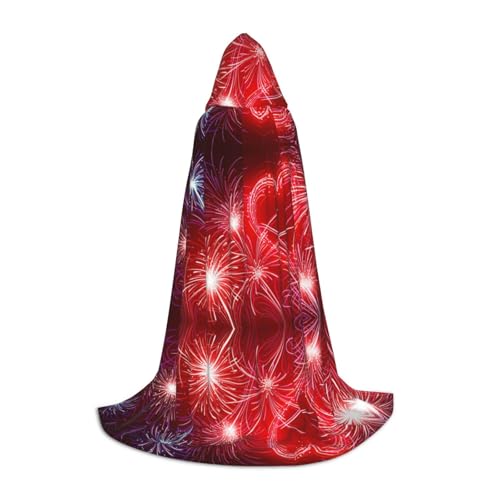 JUANYQME Kapuzenumhang mit rotem Herzen, Feuerwerk-Druck, für Teenager, stilvoll, bequem, für Kinder, Teenager JUANYQME Kapuzenumhang mit rotem Herzen, Feuerwerk-Druck, für Teenager, stilvoll, bequem, für Kinder, Teenager von JUANYQME