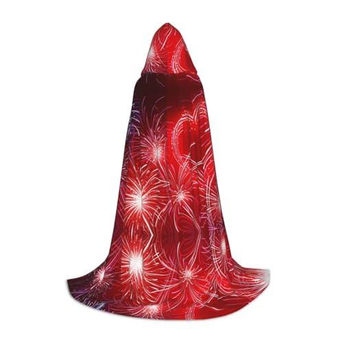 JUANYQME Kapuzenumhang mit roten Herzen und Feuerwerk-Druck, für Teenager, stilvoll, bequem, für Kinder, Teenager JUANYQME Kapuzenumhang mit roten Herzen und Feuerwerk-Druck, für Teenager, stilvoll, bequem, für Kinder, Teenager von JUANYQME