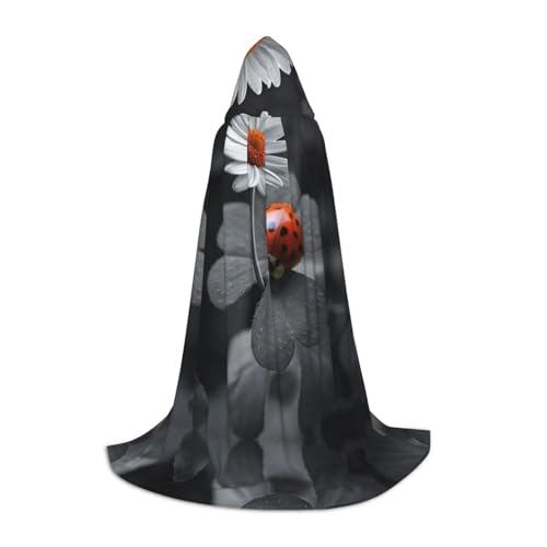 JUANYQME Ladybug Kapuzenumhang mit Gänseblümchen-Druck, für Teenager, stilvoll, bequem, für Kinder, Teenager JUANYQME Ladybug Kapuzenumhang mit Gänseblümchen-Druck, für Teenager, stilvoll, bequem, für Kinder, Teenager von JUANYQME