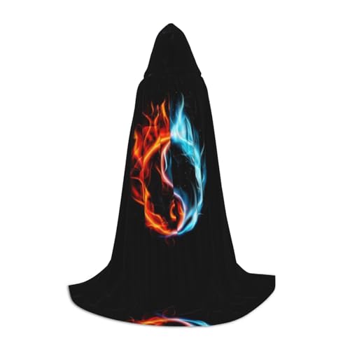 JUANYQME Wasser- und Feuer-Kapuzenumhang mit Tai Chi-Druck, für Teenager, stilvoll, bequem, für Kinder, Teenager JUANYQME Wasser- und Feuer-Kapuzenumhang mit Tai Chi-Druck, für Teenager, stilvoll, bequem, für Kinder, Teenager von JUANYQME