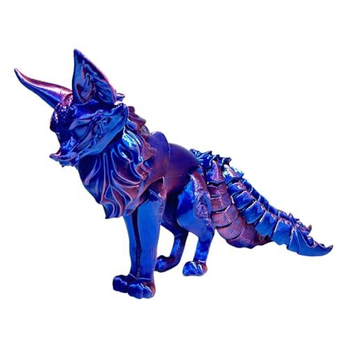 JUCHRZEY 18 cm 3D-Drucker bewegliches Fuchs-Zappelspielzeug, stressabbauendes Sammlerstück, Neunschwänziger Fuchs, Actionfigur mit beweglichen Gelenken, Neunschwänziger Fuchs, Multigelenk-Ac von JUCHRZEY