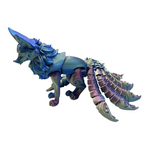 JUCHRZEY 18 cm 3D-gedruckte Actionfigur „Neunschwänziger Fuchs“ zum Sammeln, stressabbauende Multigelenk-Actionfiguren mit beweglichen Gelenken, dekorative Fuchsfigur for Regal, Schreibtisch JUCHRZEY 18 cm 3D-gedruckte Actionfigur „Neunschwänziger Fuchs“ zum Sammeln, stressabbauende Multigelenk-Actionfiguren mit beweglichen Gelenken, dekorative Fuchsfigur for Regal, Schreibtisch von JUCHRZEY