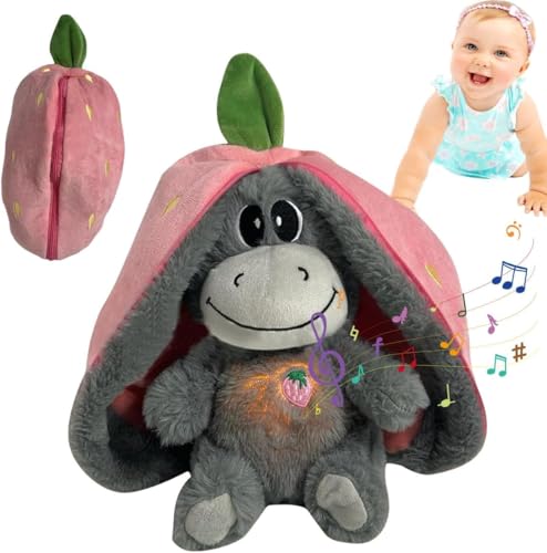 JUCHRZEY Atmender Plüschesel for Angstzustände, Anti-Stress-Schlafesel, Plüschesel mit musikalischen Lichtern und Atmungsbewegung, Angstabbau-Plüschtier JUCHRZEY Atmender Plüschesel for Angstzustände, Anti-Stress-Schlafesel, Plüschesel mit musikalischen Lichtern und Atmungsbewegung, Angstabbau-Plüschtier von JUCHRZEY