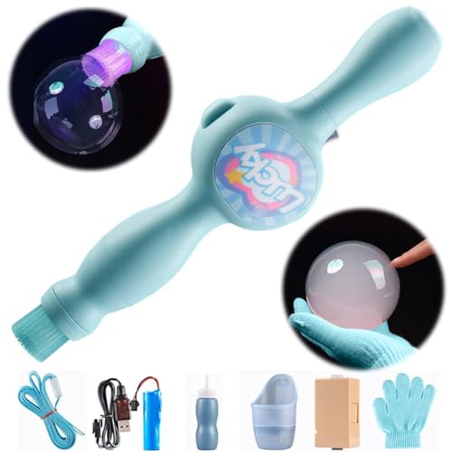 JUCHRZEY Rauchblasen-Maschine, farbenfrohe elastische Nebelblasen-Maschine mit elastischem Raucheffekt, magischer interaktiver Nebelblasen-Hersteller for Party & Sommer (Blau) von JUCHRZEY