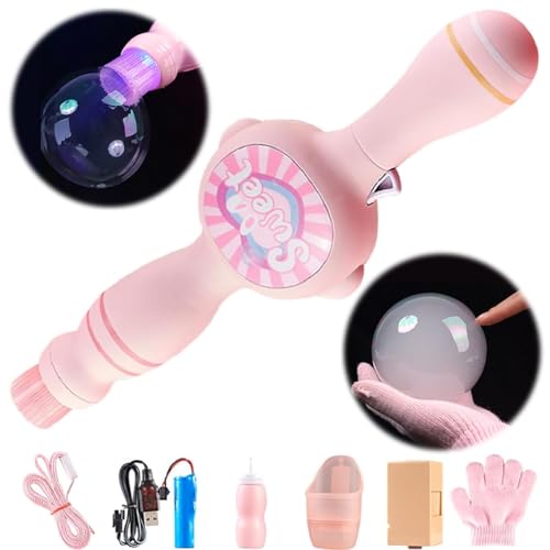 JUCHRZEY Rauchblasenmaschine, Bunte elastische Nebelblasenmaschine mit elastischem Raucheffekt, magischer interaktiver Nebelblasen-Generator for Sommerpartys (rosa) von JUCHRZEY