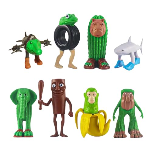 JUCHRZEY Tralalero Tralala Action Figure Set, 8 PCS Tung Tung Tung Sahur Figures Animals Dolls, Funny 3D Printed Desk Decor (8pcs) von JUCHRZEY