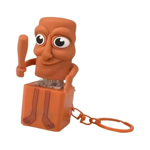 JUCHRZEY Tung Tung Sahur Zen-Fidget Spielzeug, Stickman Desktop Dekorationsmodell, Finger-Clicker Spielzeug, Drücken und Beleuchteter Rucksack-Anhänger Schlüsselring Kinder von JUCHRZEY