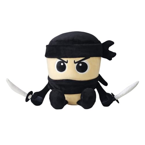 JUCHRZEY Tung Tung Tung Sahur Plüschtier, Tralalero Tralala Kuscheltier Kissenfigur Geschenk for Erwachsene und Kinder (schwarz) von JUCHRZEY