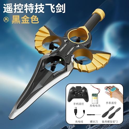 Remote Flying Sword, 36 cm Fernbedienungsflugzeug, Leichter RC-Gleiter mit 360° Stunts, Schwertflugzeug-Spielzeug mit 3-Gang-Stunt-Flug, Outdoor-Geschenk for Jugendliche & Erwachsene (Stil 3) von JUCHRZEY