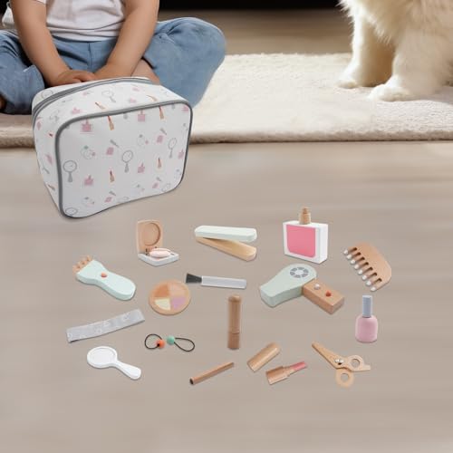 Kinderschminke Set Mädchen Schminkset Kinder Holz Makeup Schminke Spielzeug, 16-teiliges Make-up-Spielzeug, Spielen Geschenk Für Mädchen Ab 3 4 5 6 7 Jahre von JUDEMII