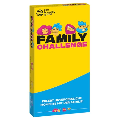 Family Challenge - Gesellschafts - und Familienspiel - Lustige Fragen und Herausforderungen für Kinder und Erwachsene - Kartenspiel ab 8 Jahren - perfekt als Urlaub Reisespiel von JUDUKU