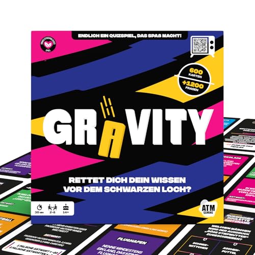Gravity - Gesellschaftsspiel - Strategie und Wissensspiel - Quizspiel für Allgemeinwissen mit Freunden und Familie - Brettspiel für Erwachsene - 2 bis 8 Spieler von ATM Gaming
