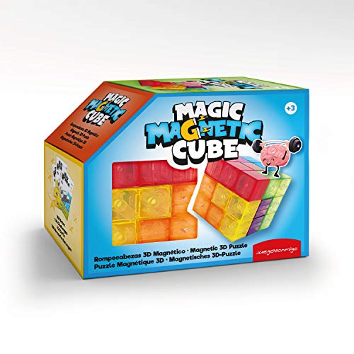 Magic Magnetic Cube, EIN Spiel um Konzentration und geistige Schärfe, Spaß für Liebhaber von Herausforderungen. Enthält 7 transparente magnetische 3D-Teile und Karten mit 108 Herausforderungen Magic Magnetic Cube, EIN Spiel um Konzentration und geistige Schärfe, Spaß für Liebhaber von Herausforderungen. Enthält 7 transparente magnetische 3D-Teile und Karten mit 108 Herausforderungen von JUEGACONMIGO